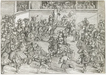 Das zweite Turnier mit Wandteppich von Samson und dem Löwen, 1509